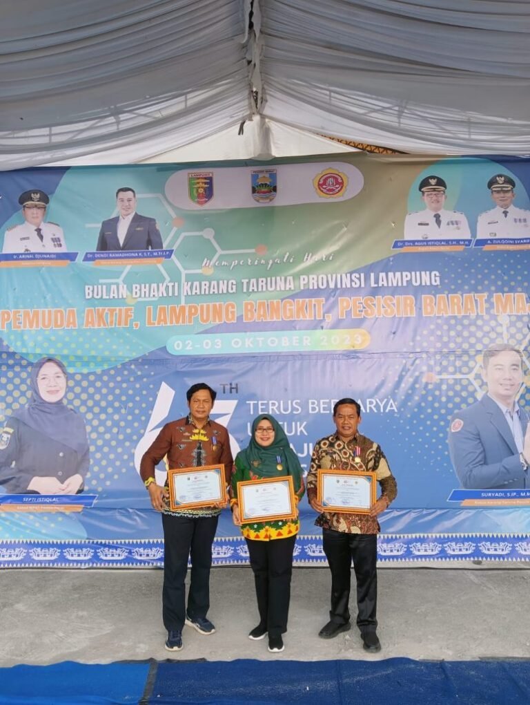 Korkab TPP Lampung Timur Raih Penghargaan Kategori Madya pada Puncak Bulan Bhakti Karang Taruna Provinsi Lampung